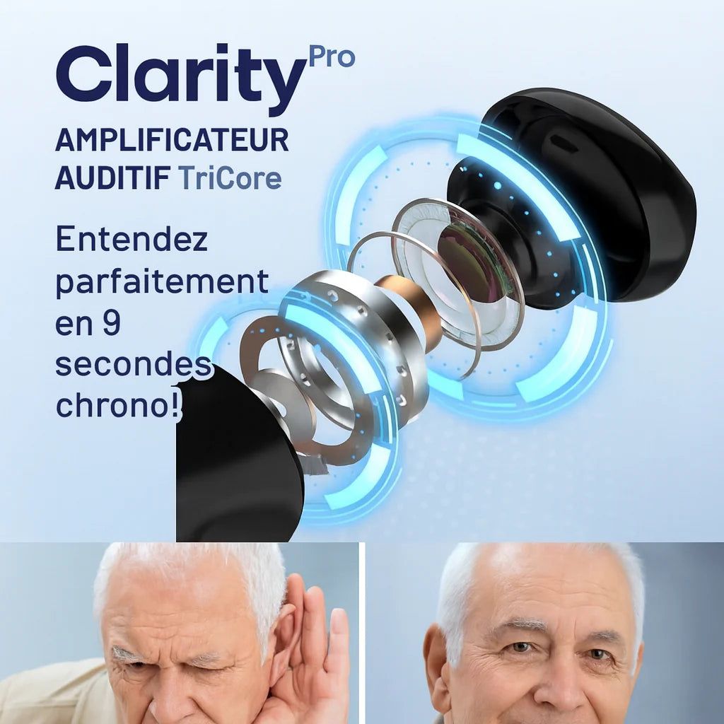 مكبر الصوت ClarityPro™ TriCore | استمع بوضوح في 9 ثوانٍ فقط!