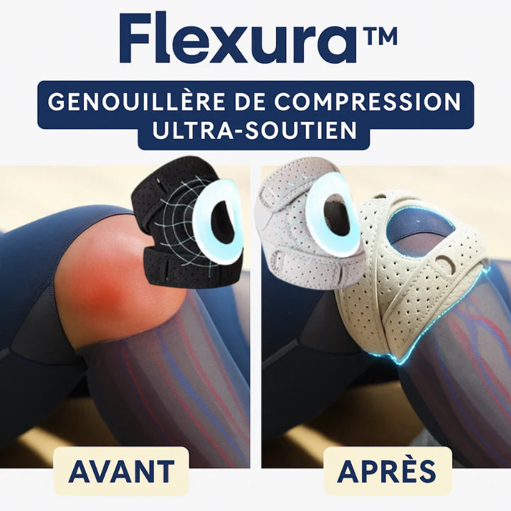 Flexura™ Genouillère de Compression Ultra-Soutien | Supprimez vos douleurs de genoux en 3 minutes – sans médicaments!