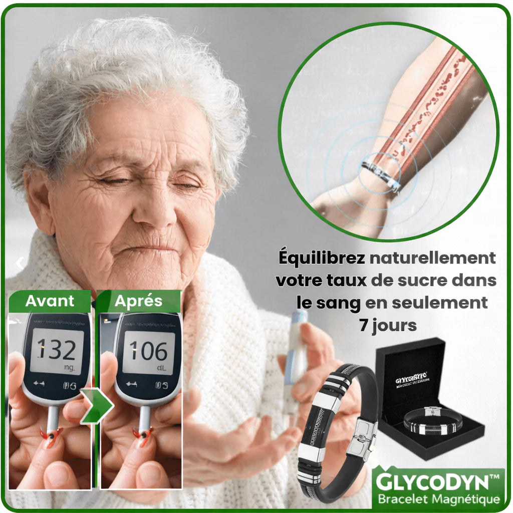 GlycoDyn™ Bracelet Magnétique | Équilibrez naturellement votre taux de sucre dans le sang en seulement 7 jours !