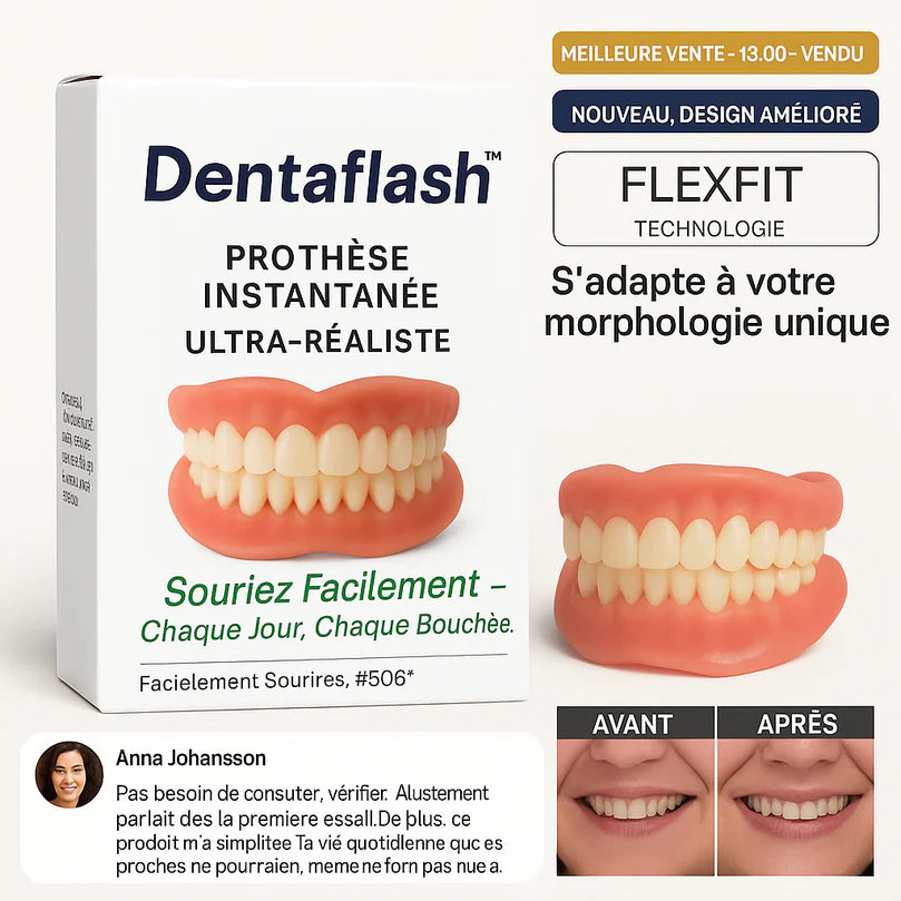 Dentaflash™ Prothèse Instantanée Ultra-Réaliste | Un sourire parfait en 10 secondes sans aller chez le dentiste!