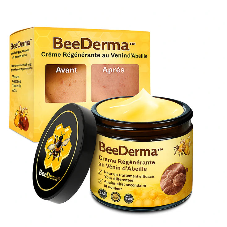 BeeDerma™ Crème Réparatrice au Venin d’Abeille | Élimine Verrues, Cicatrices & Infections en 7 Jours!