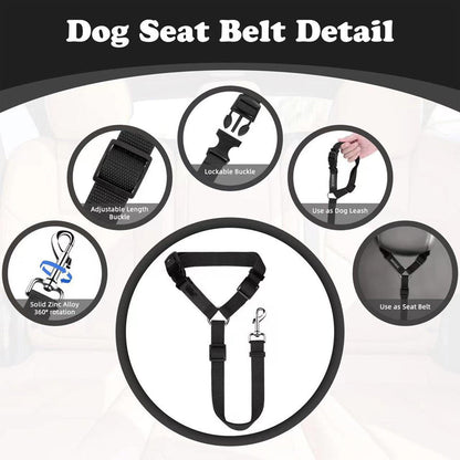 Ceinture de sécurité auto et laisse de promenade 2 en 1 pour chien