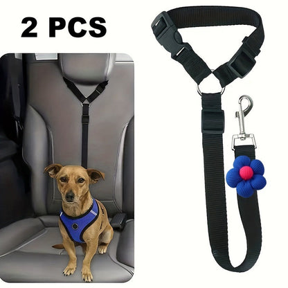Ceinture de sécurité auto et laisse de promenade 2 en 1 pour chien