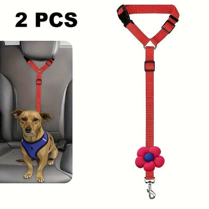 Ceinture de sécurité auto et laisse de promenade 2 en 1 pour chien